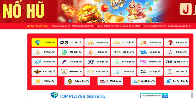 Nổ hũ J88 sở hữu nhiều tựa game đa dạng 